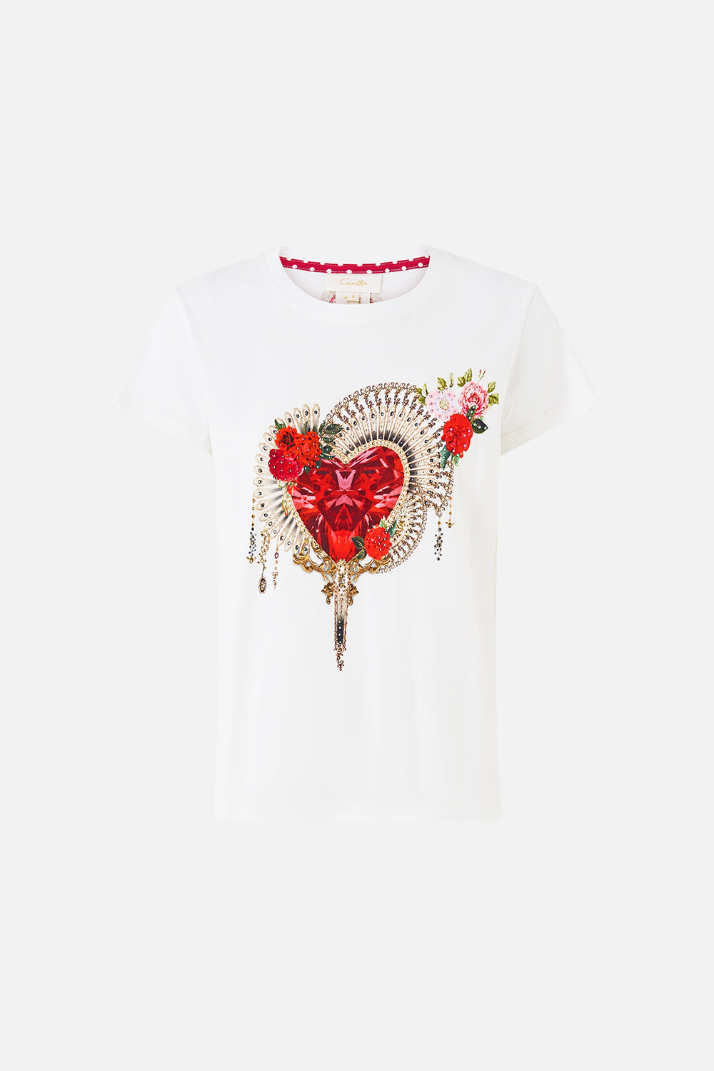 SLIM FIT ROUND NECK T-SHIRT - WHITE OLÉ OLÉ