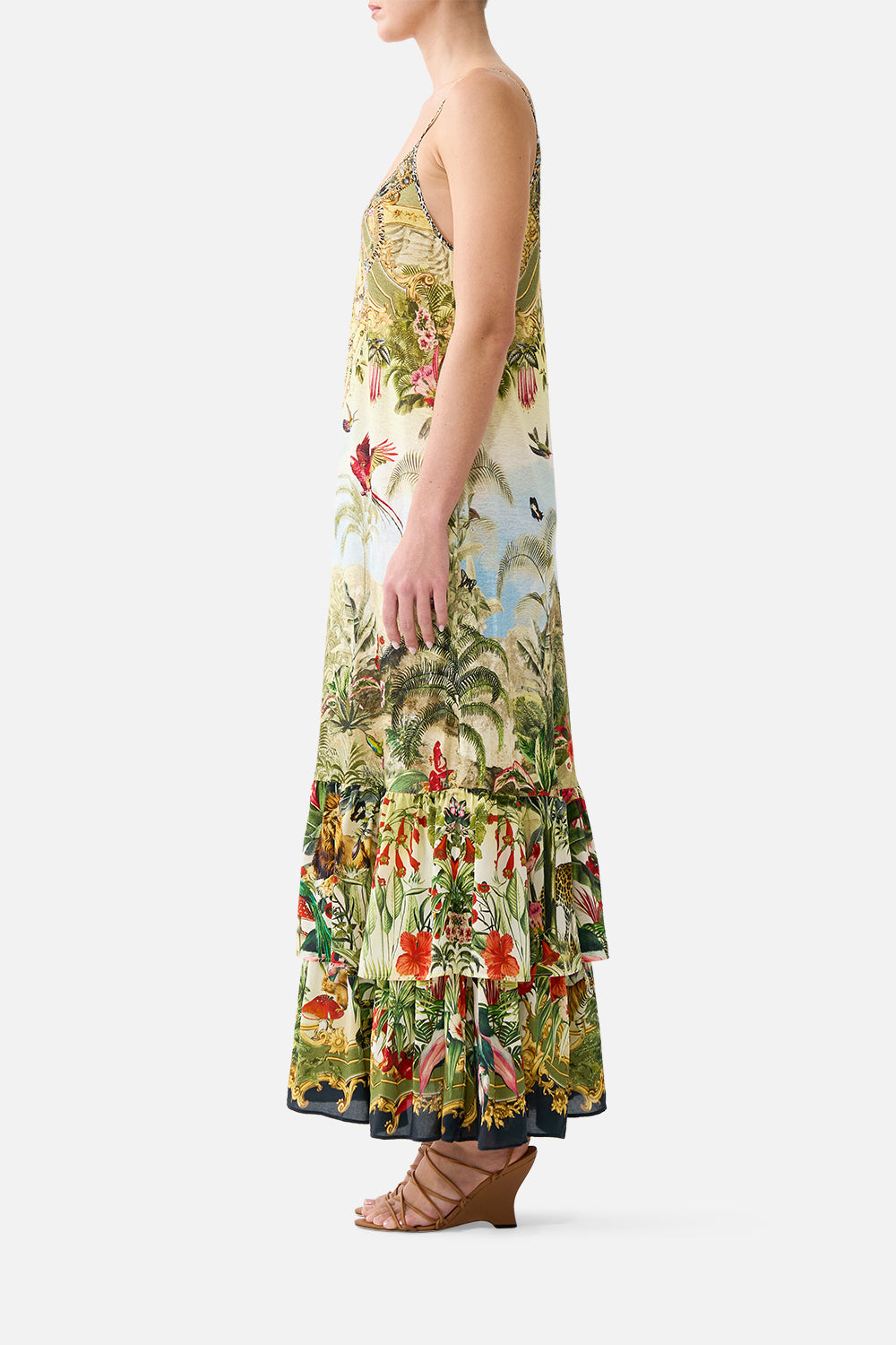 STRAPPY MAXI DRESS WITH TIERS WANDERLUST EMPIRE