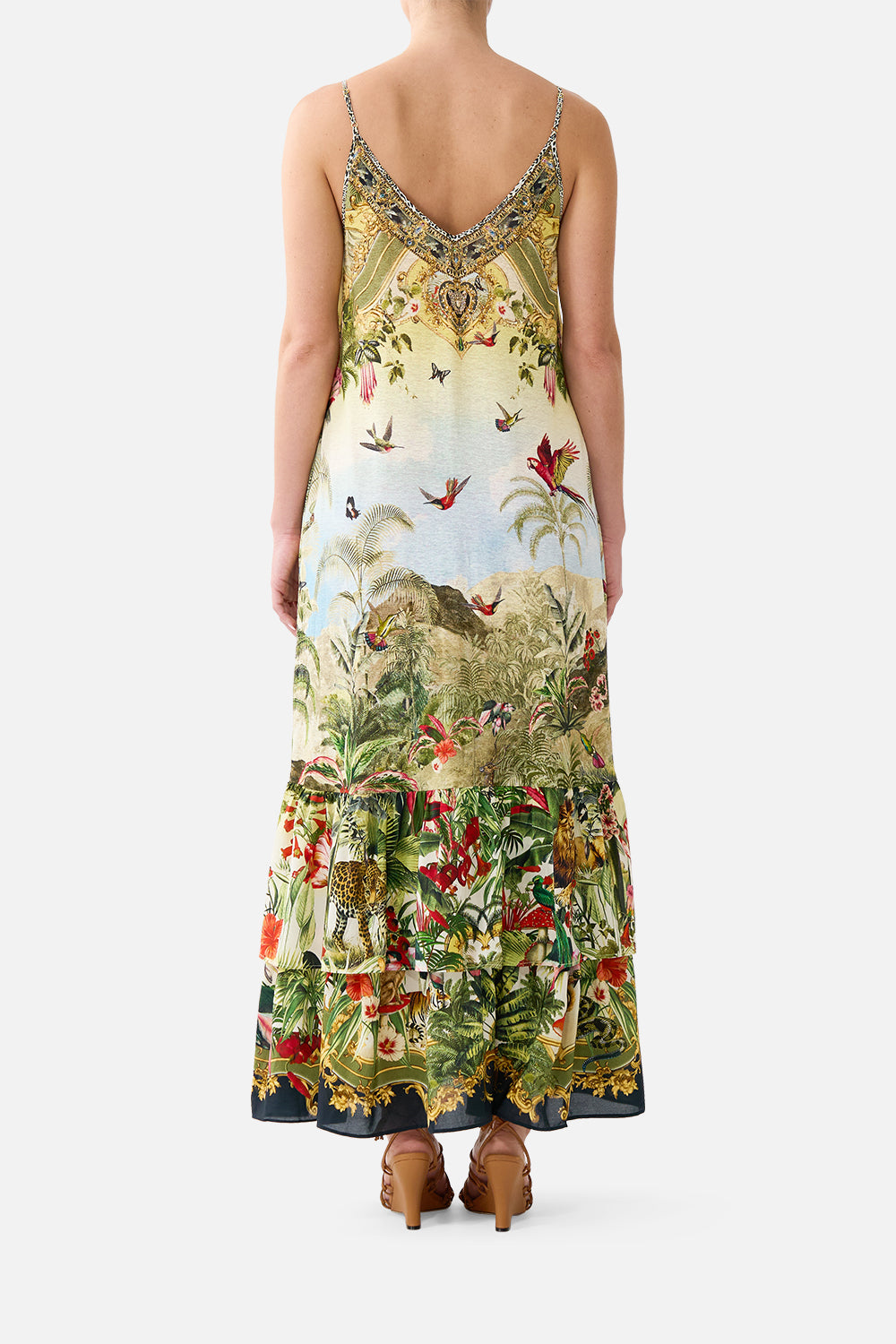 STRAPPY MAXI DRESS WITH TIERS WANDERLUST EMPIRE