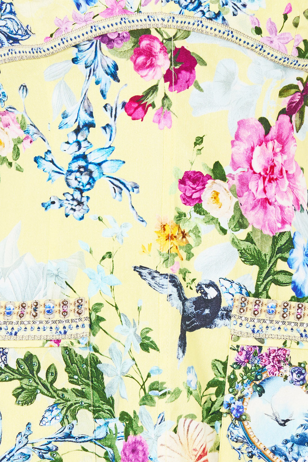 FITTED SHORT DRESS WITH TOPSTITCHING CHINOISERIE CHILD