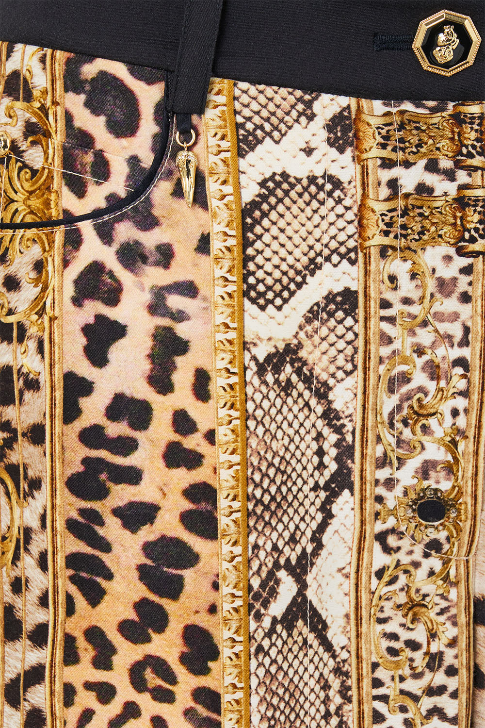 RELAXED TROUSER WITH BACK YOKE LEOPARD LIBERTINE