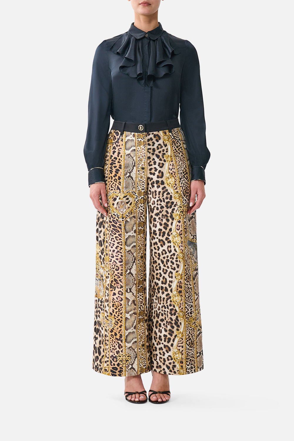 RELAXED TROUSER WITH BACK YOKE LEOPARD LIBERTINE