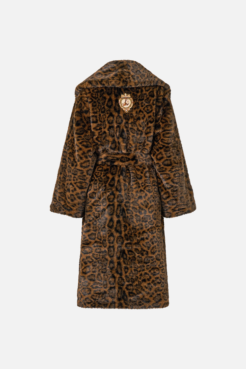FAUX FUR LONG WRAP COAT LEOPARD LIBERTINE