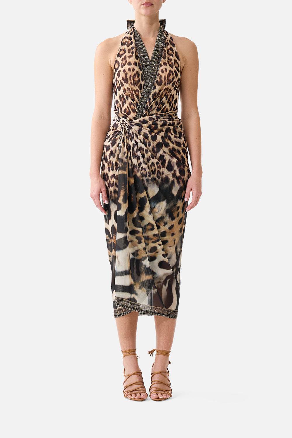 SIDE TWIST JERSEY DRESS LEOTIGRA LAND