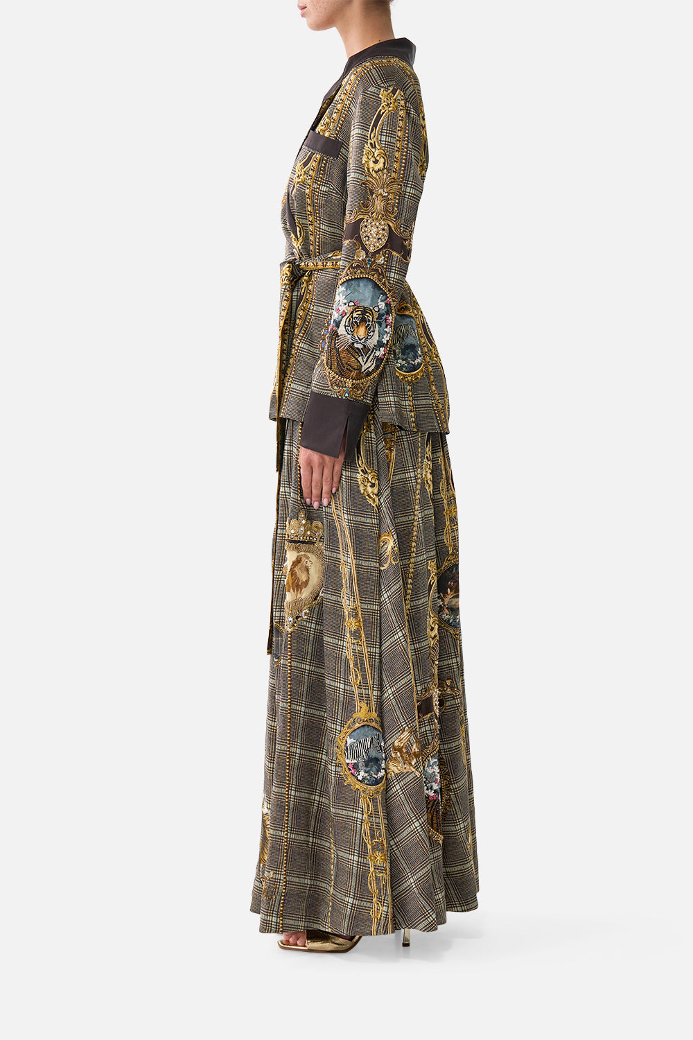 CORSET WAIST MAXI SKIRT ANIMALS IN THE PALACE