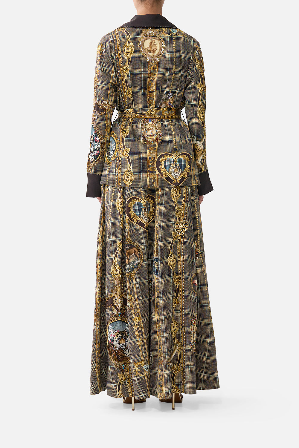 CORSET WAIST MAXI SKIRT ANIMALS IN THE PALACE