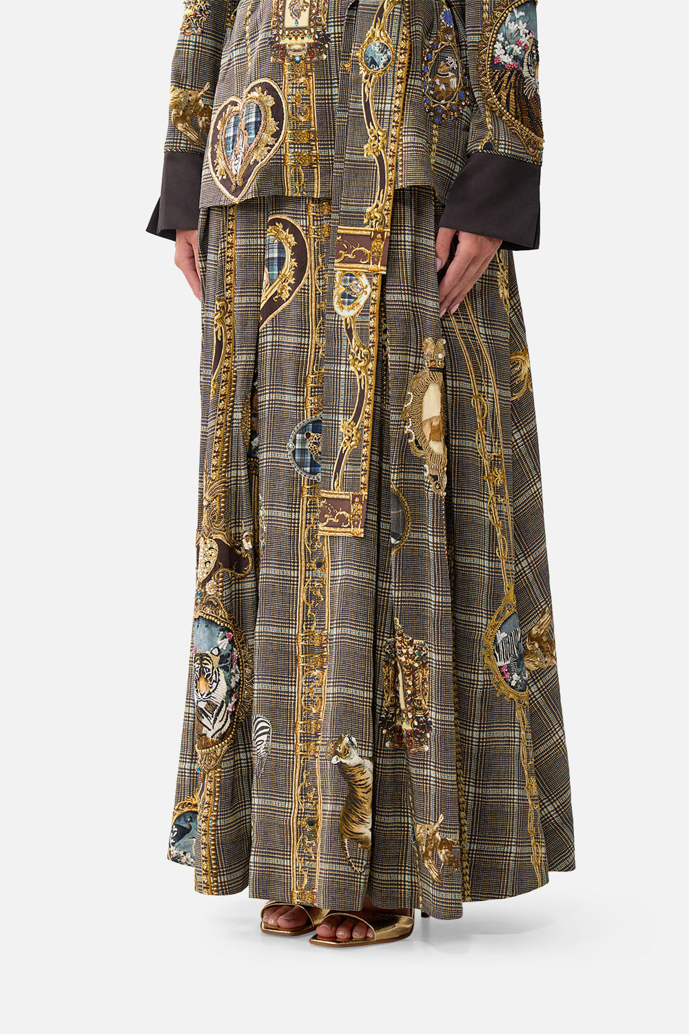 CORSET WAIST MAXI SKIRT ANIMALS IN THE PALACE