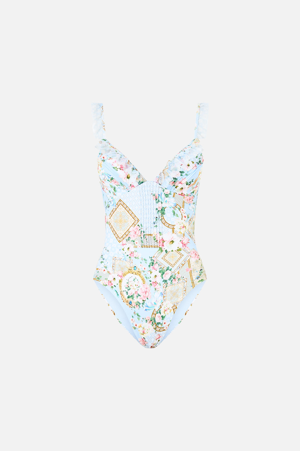 FRILL TRI ONE PIECE WITH PIN TUCKS SISI SOCIETY
