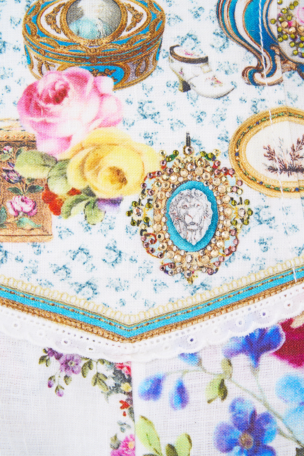 The CAMILLA Corset Waist Short in our Art For The Artisans print.