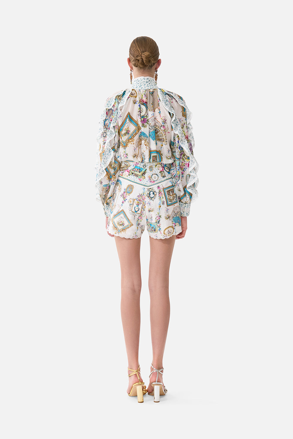 The CAMILLA Corset Waist Short in our Art For The Artisans print.