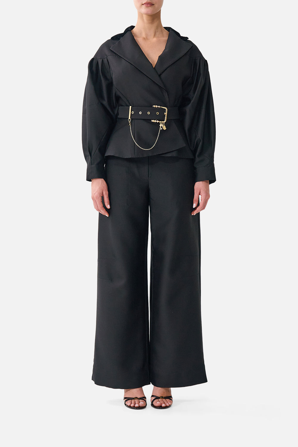 COLLARED JACKET WITH BELT LEOPARD LIBERTINE