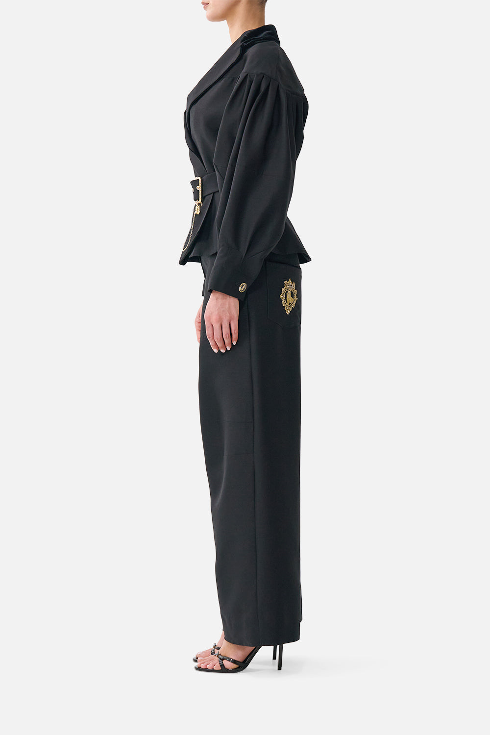 COLLARED JACKET WITH BELT LEOPARD LIBERTINE