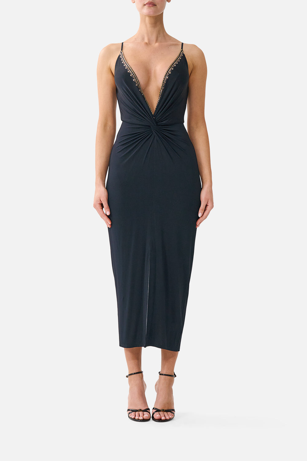 STRAPPY DRESS WITH TWIST FRONT LEOPARD LIBERTINE