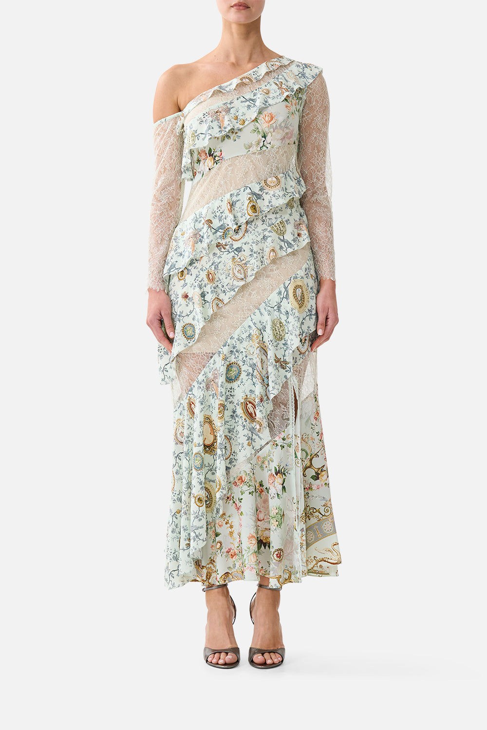 ASYMMETRIC FRILL PANELLED DRESS WILDFLOWER WUNDERLAND