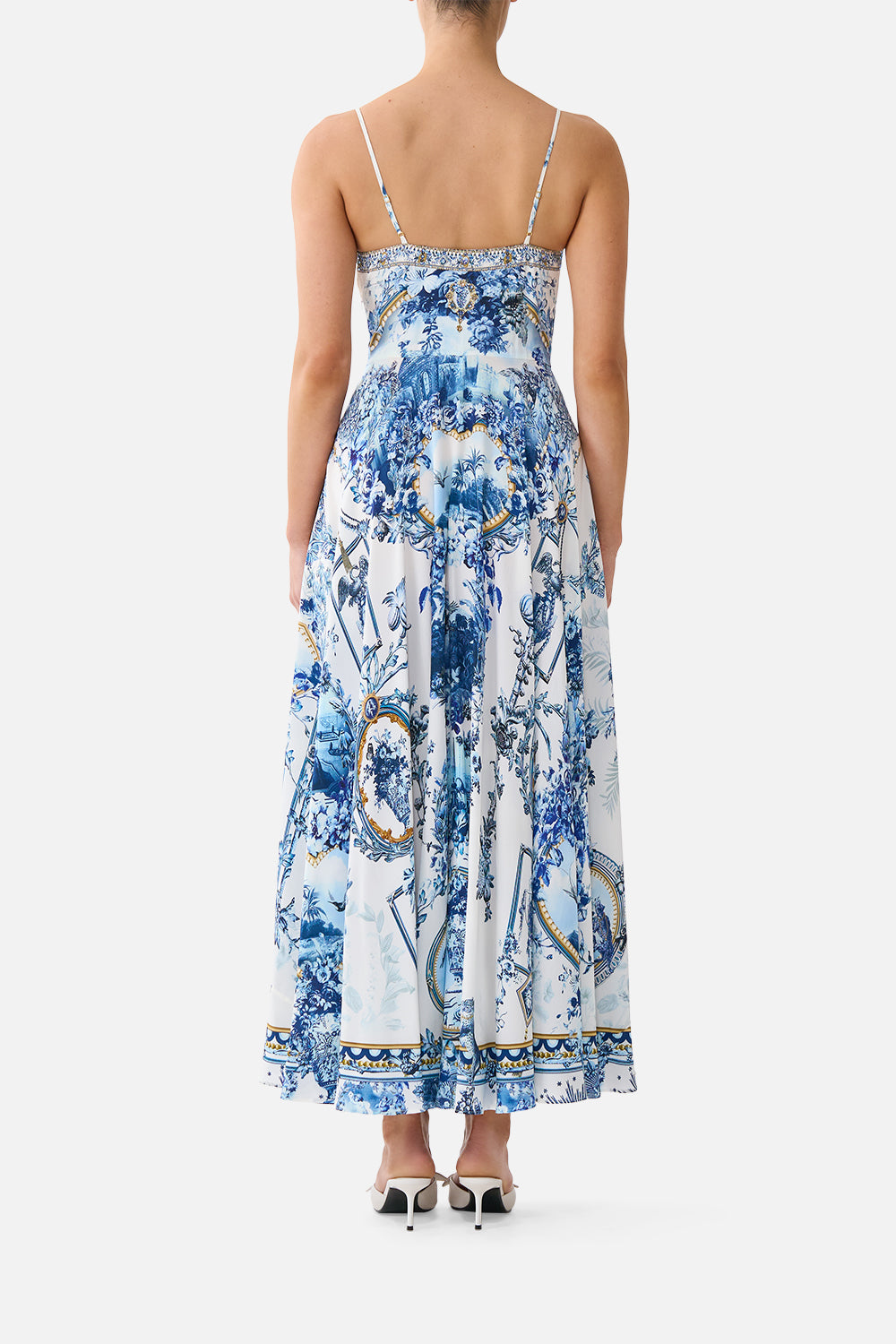 LONG DRESS WITH TIE FRONT THE PORCELAIN PARLOUR