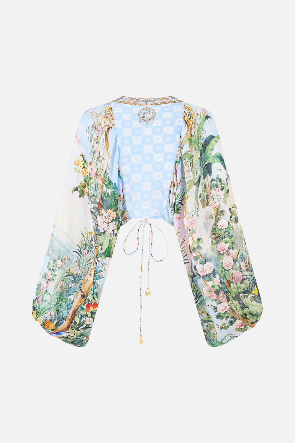 LACE UP FRONT BLOUSON SLEEVE BLOUSE SISI SOCIETY