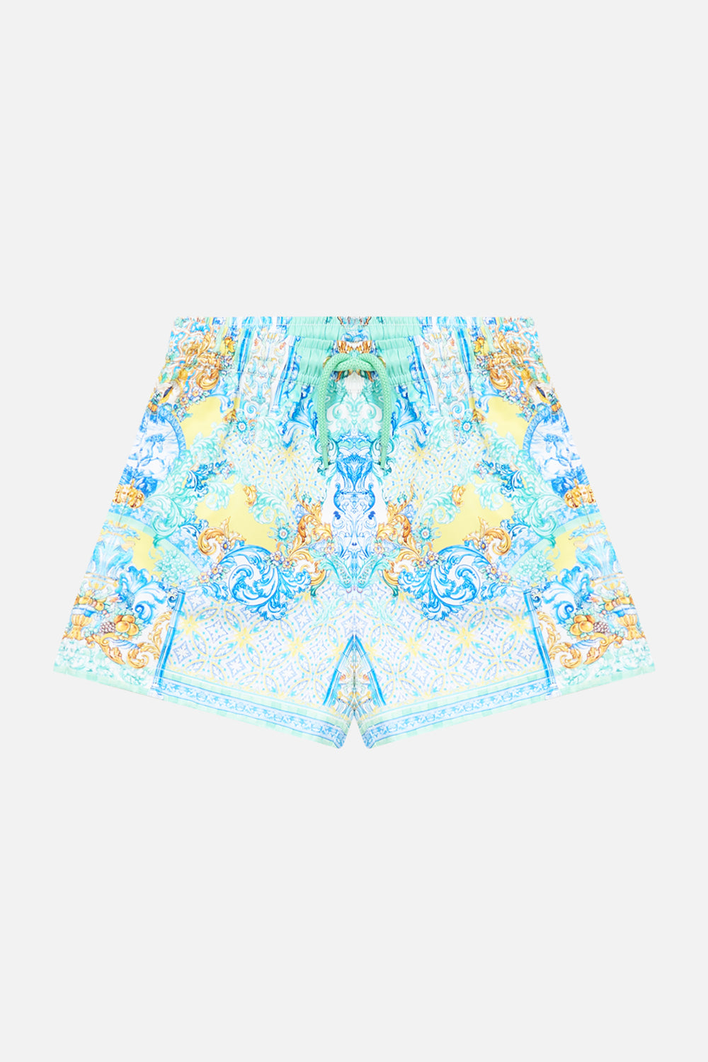 BOYS MID LENGTH BOARDSHORT W ELASTIC WAIST DIAL UP THE TILES