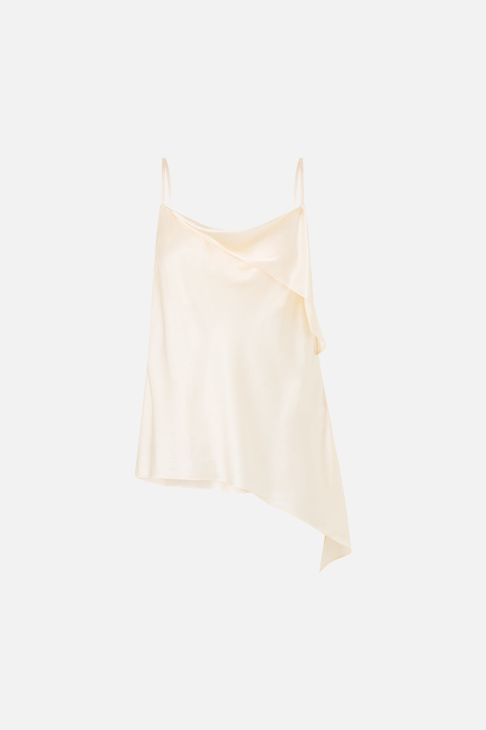 ASYMMETRIC DRAPED TOP SILK ESSENTIALS
