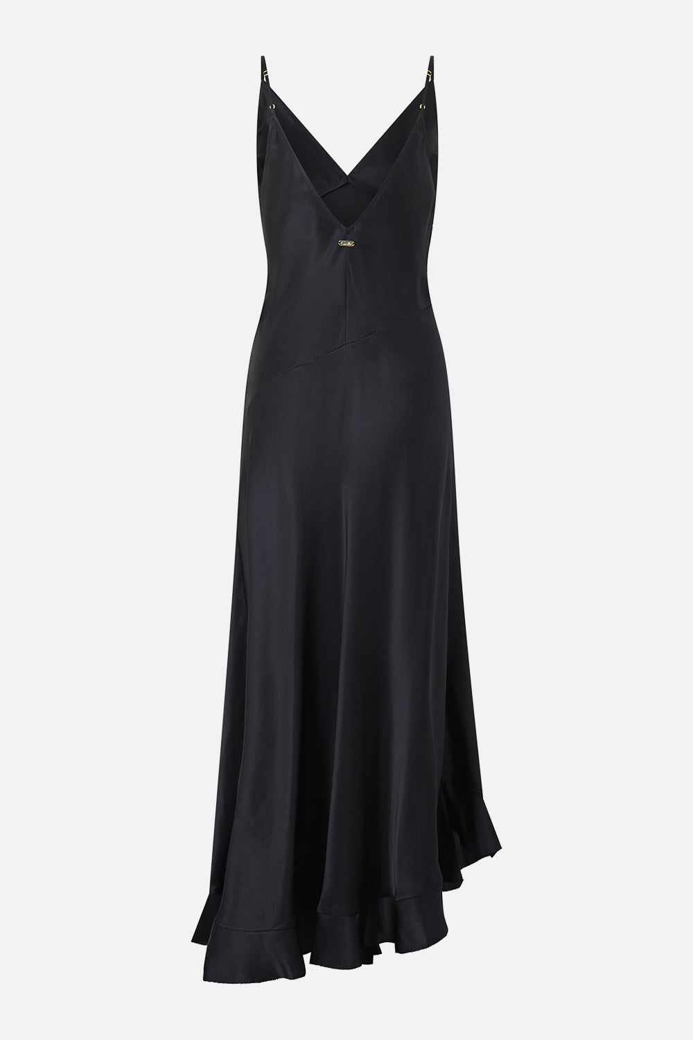 BIAS SLIP DRESS WITH FRILL HEM SILK ESSENTIALS