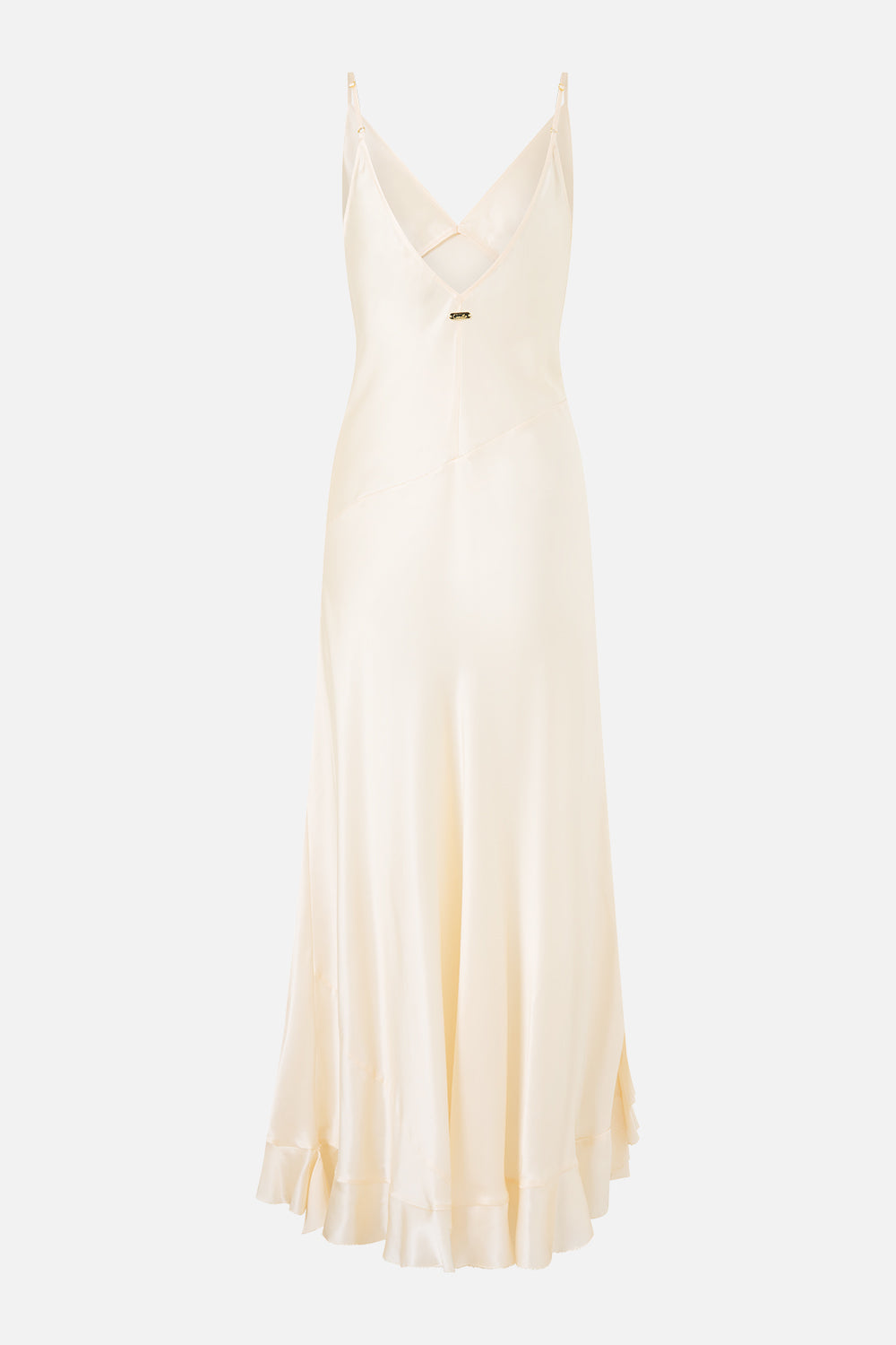 BIAS SLIP DRESS WITH FRILL HEM SILK ESSENTIALS