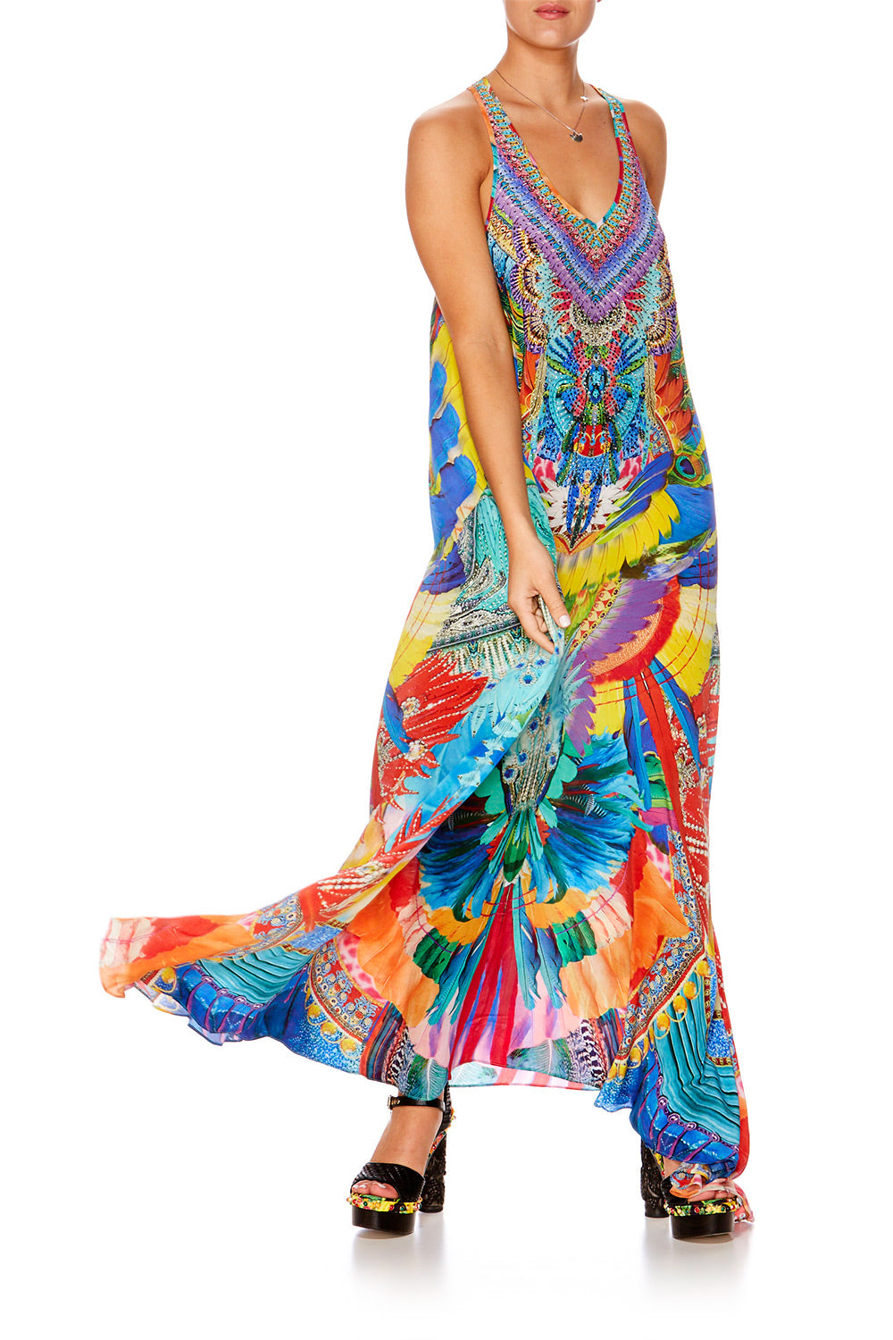 SHOW GIRL VNECK RACER BACK DRESS