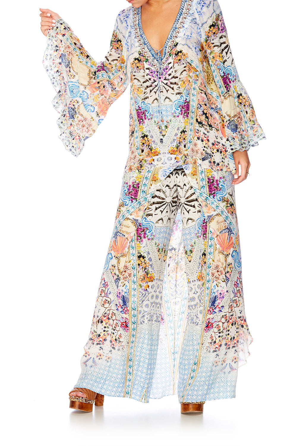 GIRL NEXT DOOR BLOUSE W FRILL SLEEVE & HEM