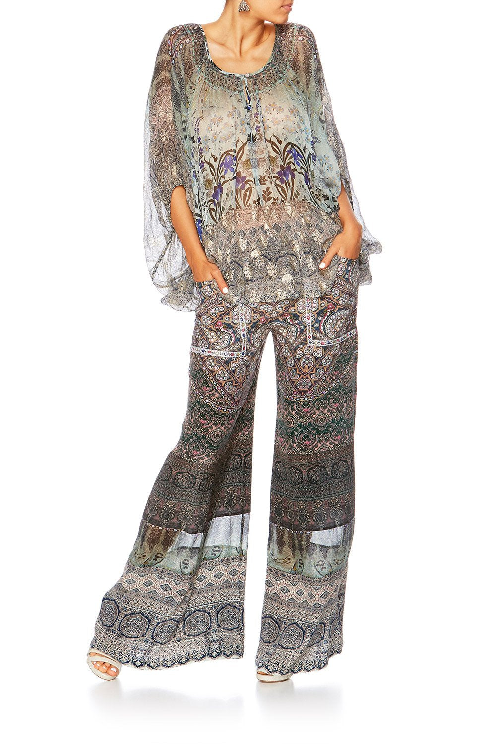 WIDE LEG DRAWSTRING WAIST PANT MAMAS HOME