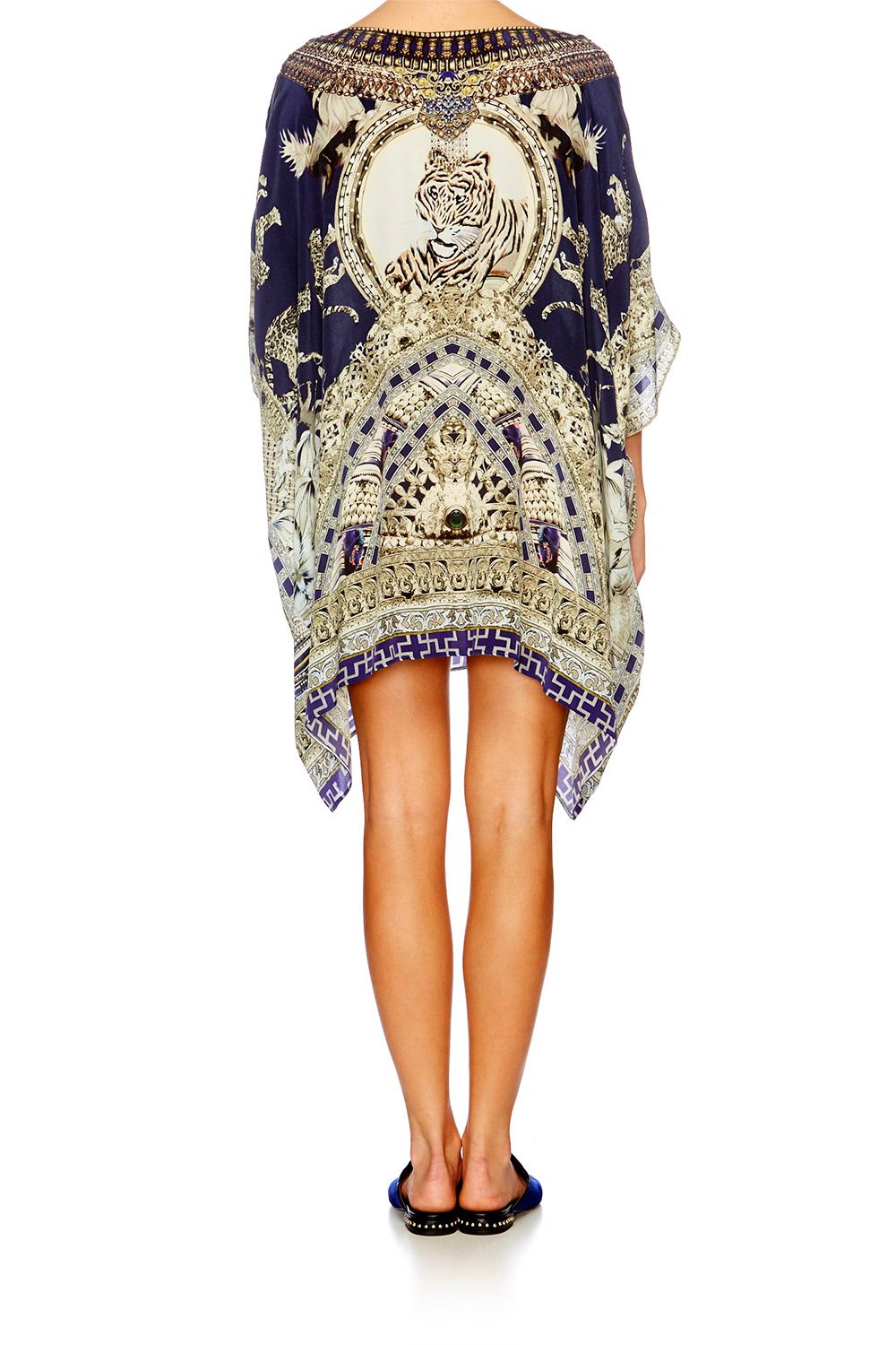 A LITTLE PAST TWILIGHT SHORT ROUND NECK KAFTAN