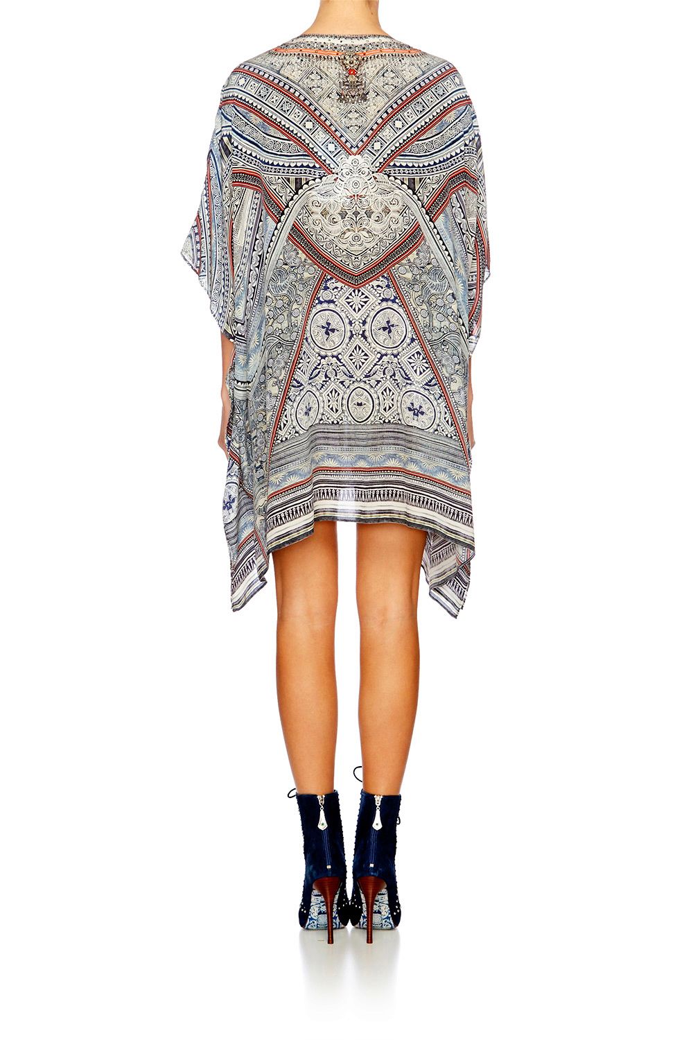 ANTIQUE BATIK SHORT LACE UP KAFTAN