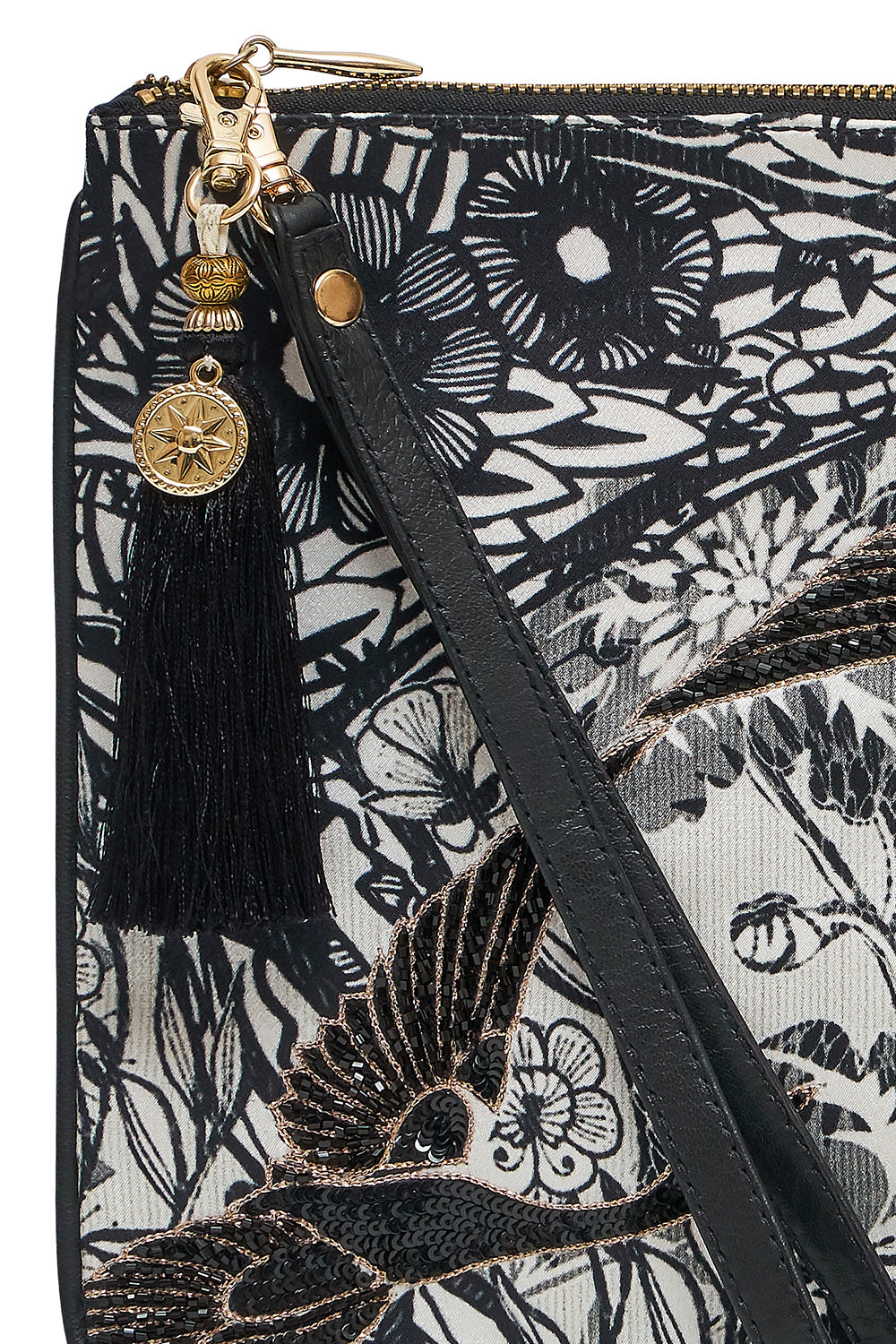 ZIP TOP CLUTCH SILVER LININGS