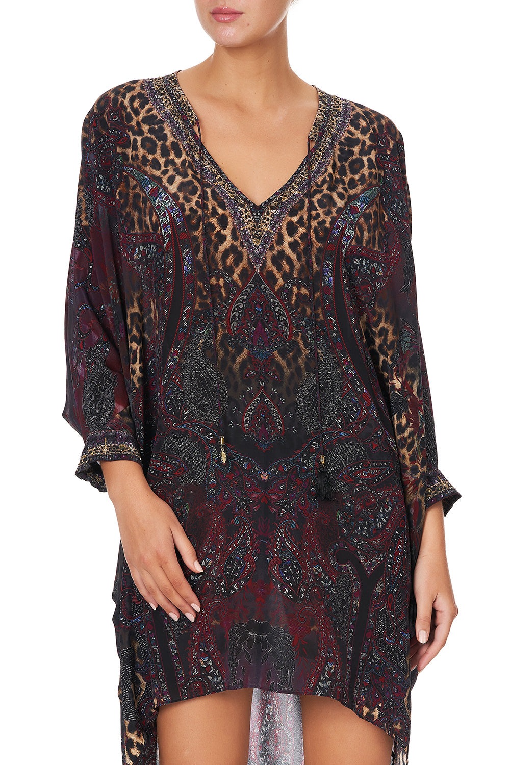 V-NECK DRESS WITH DRAPED BACK THE SMOKING LOUNGE