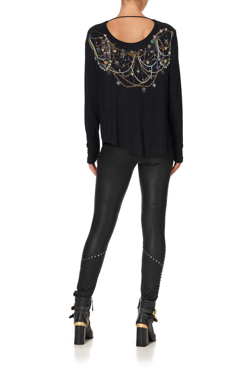 ELASTIC WAISTBAND LEGGING LEATHER