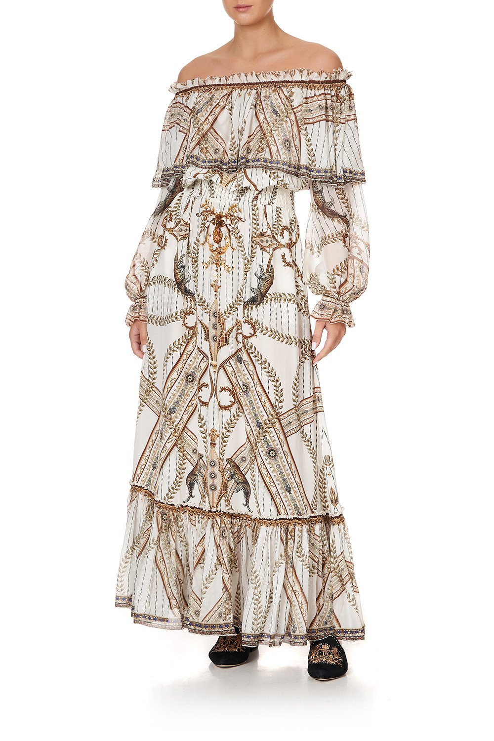 RUFFLE HEM LONG DRESS MIND YOUR MANOR