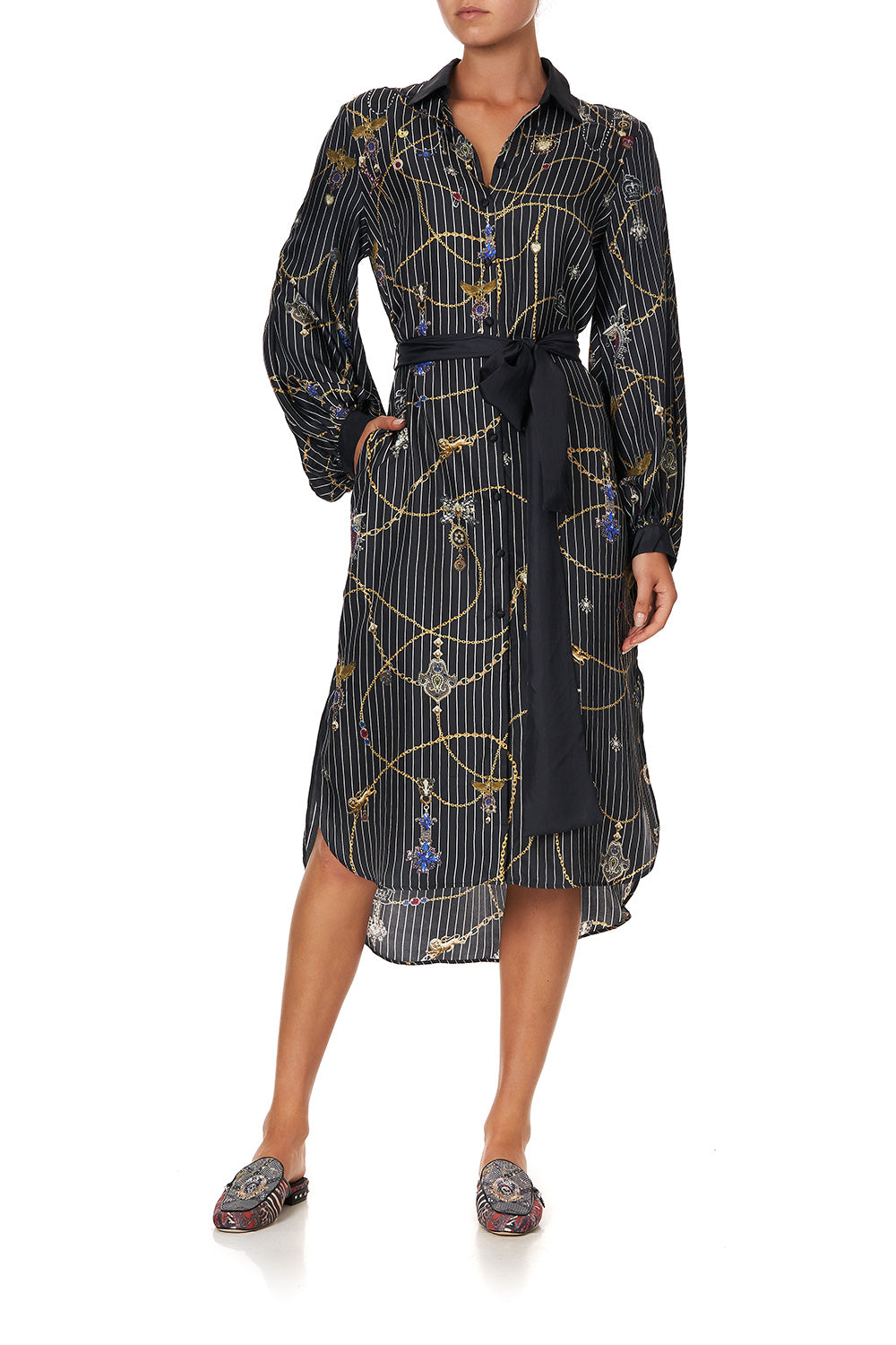 HIGH LOW MIDI SHIRT DRESS PUNK OF PRIMROSE