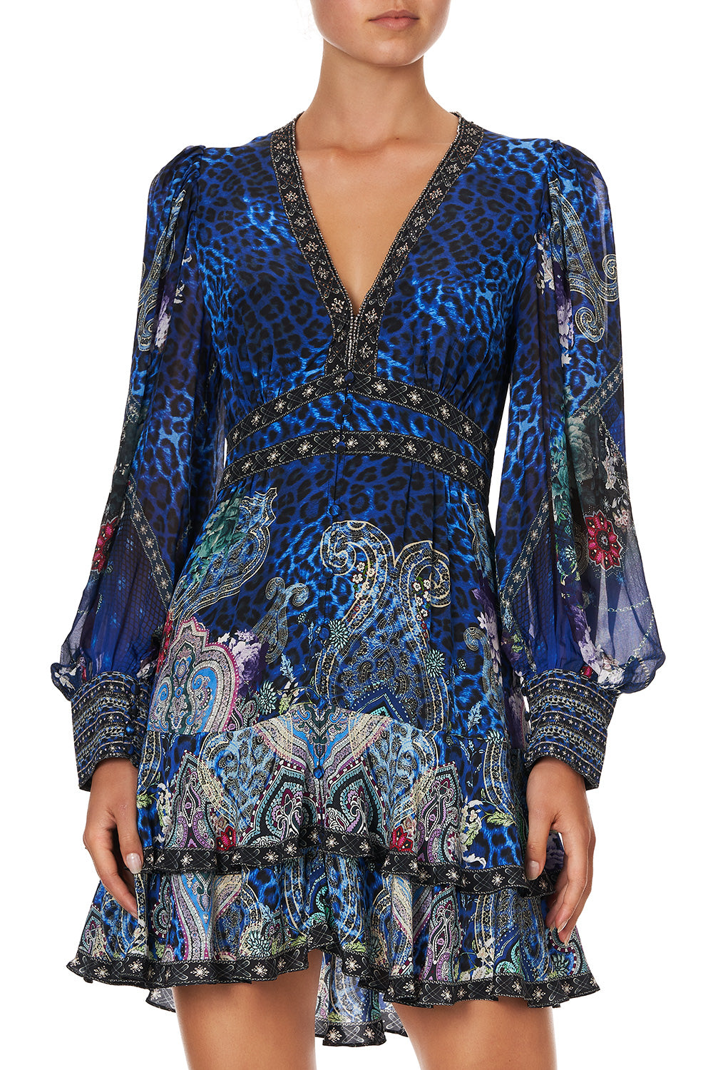 BUTTON FRONT FRILL DRESS CAMDEN MOON