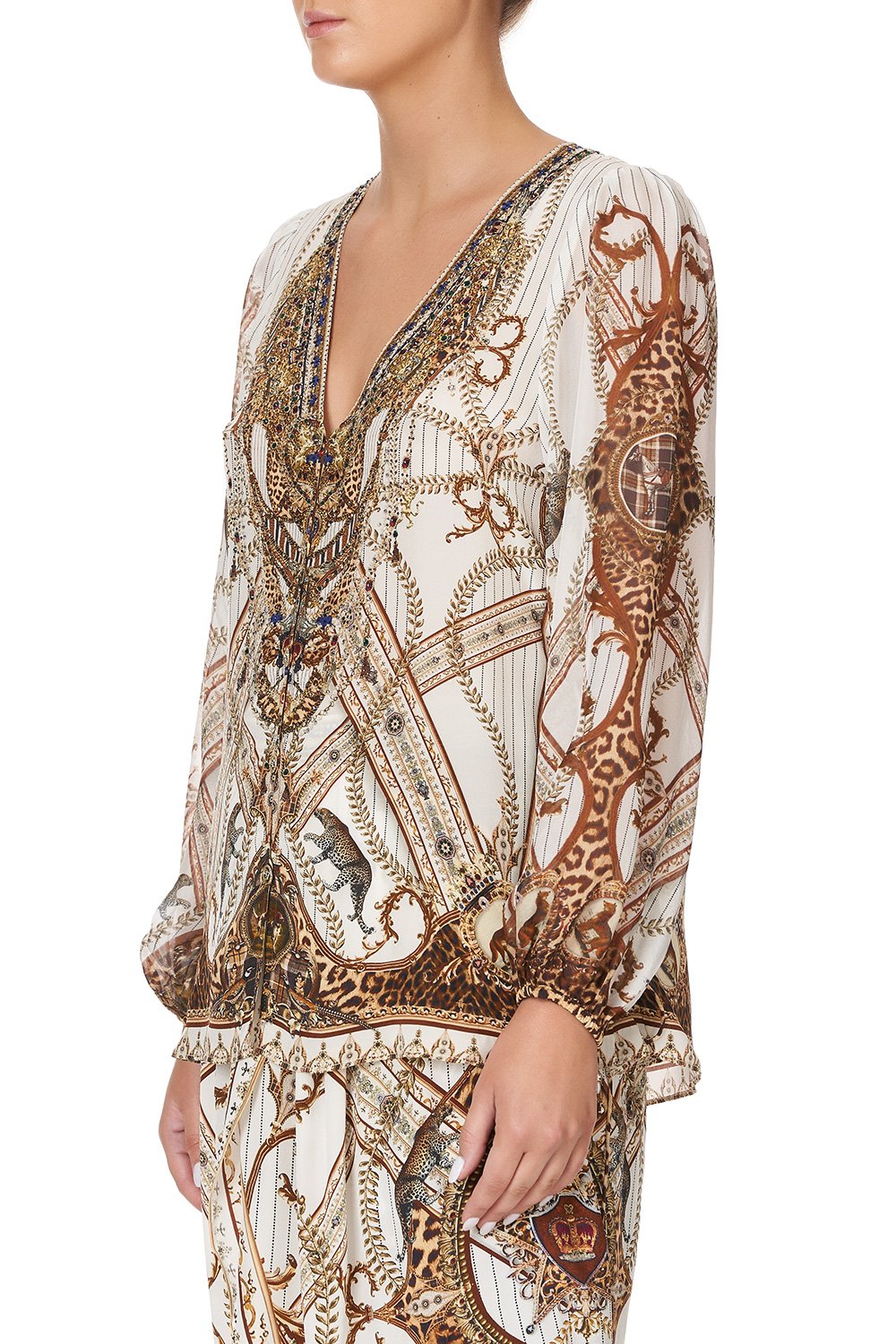 LACE UP SIDE BLOUSE MIND YOUR MANOR