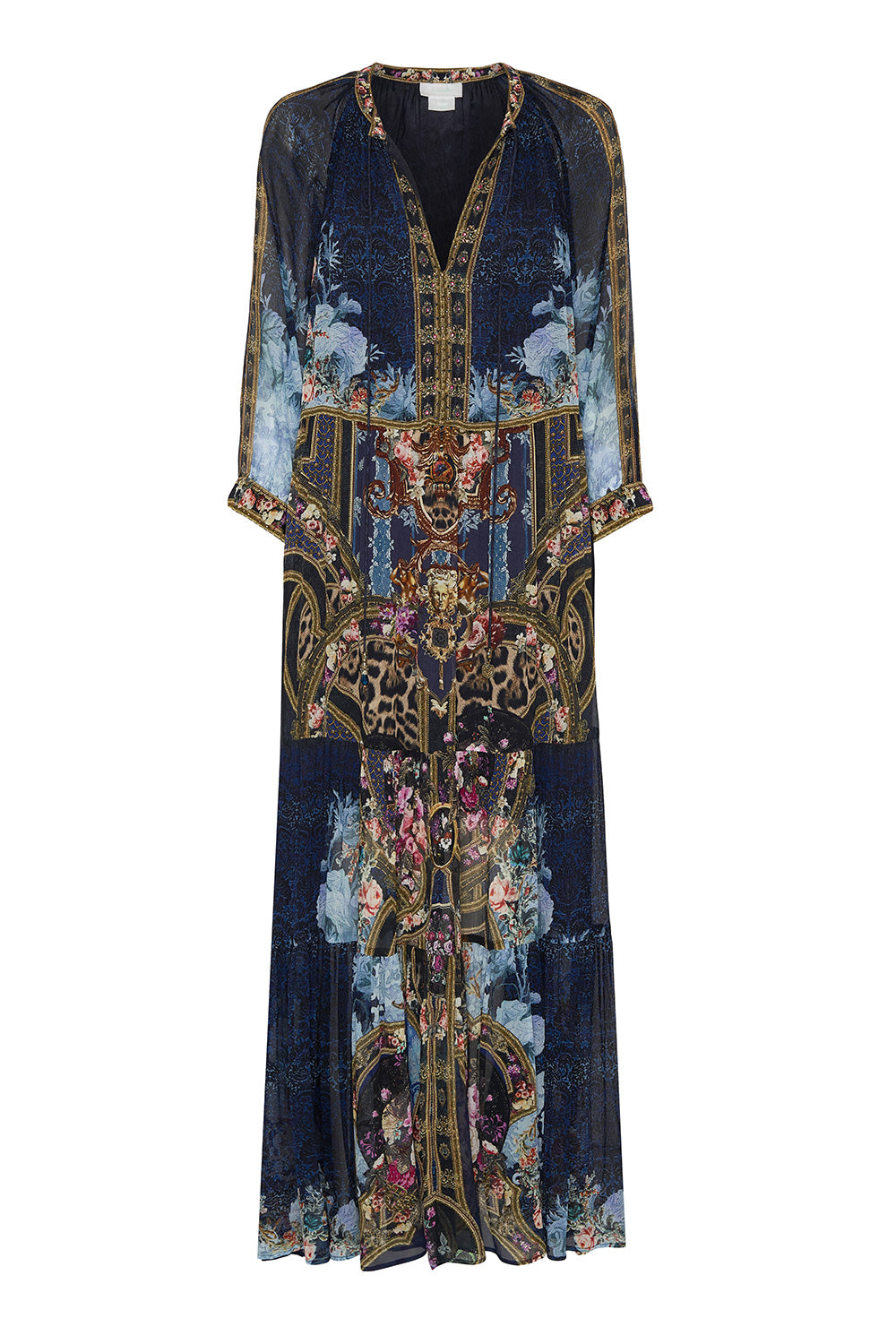 LONG GATHERED PANEL DRESS FIELDS OF TREASURE