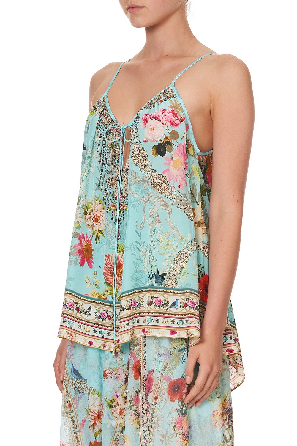 STRAP TOP WITH TIE FRONT DETAIL A ROYAL STITCH UP