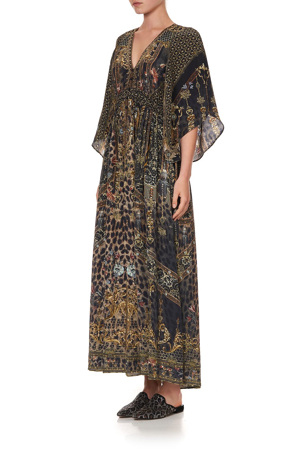 LONG DRESS WITH SMOCKED WAIST ABINGDON PALACE