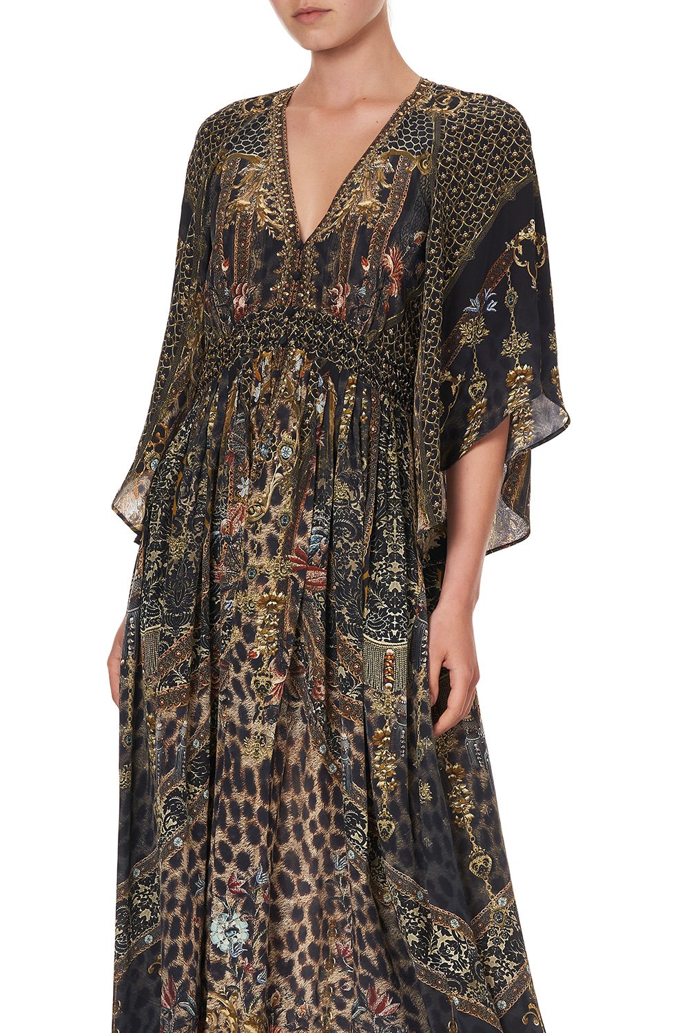 LONG DRESS WITH SMOCKED WAIST ABINGDON PALACE