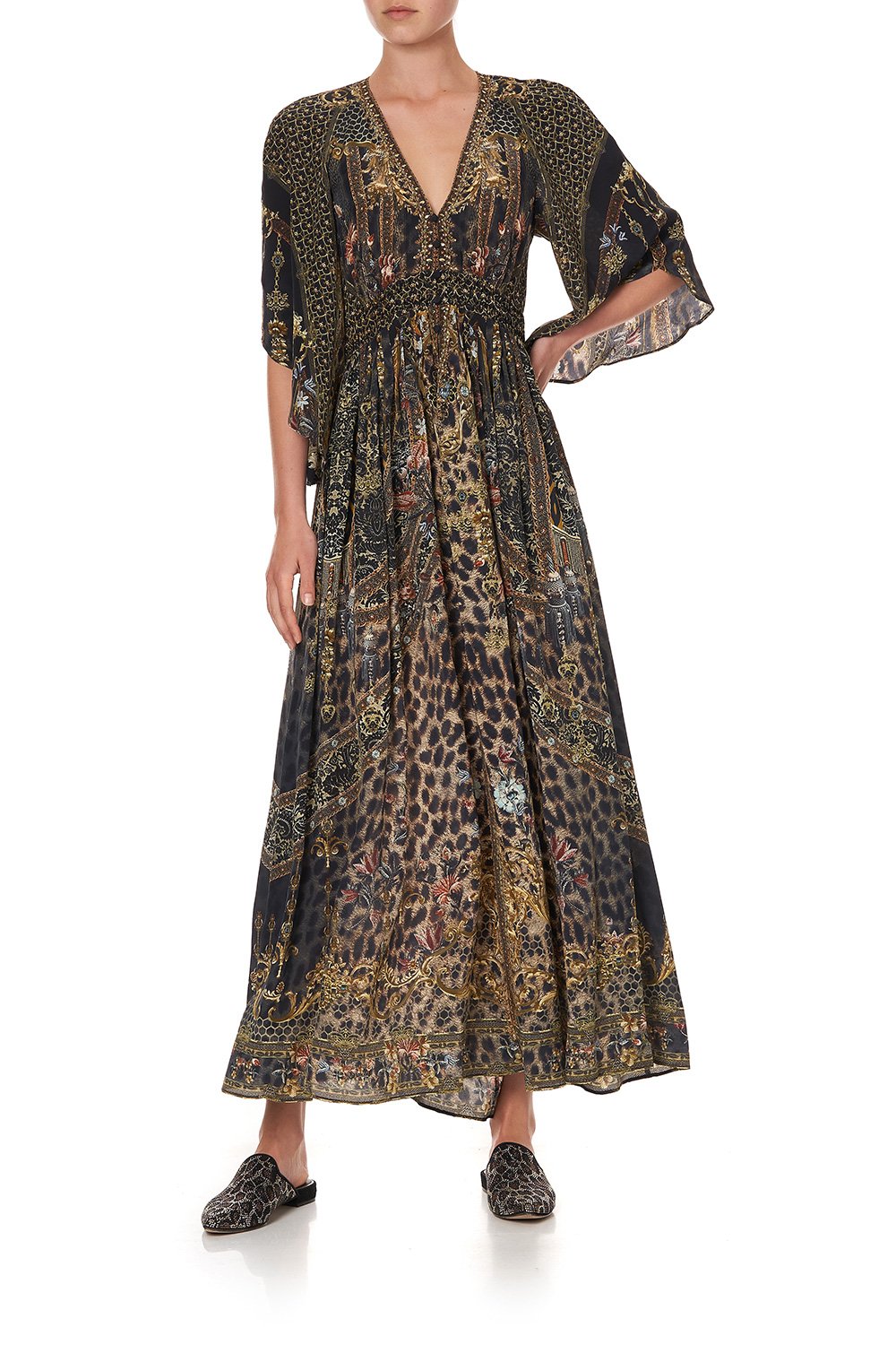 LONG DRESS WITH SMOCKED WAIST ABINGDON PALACE