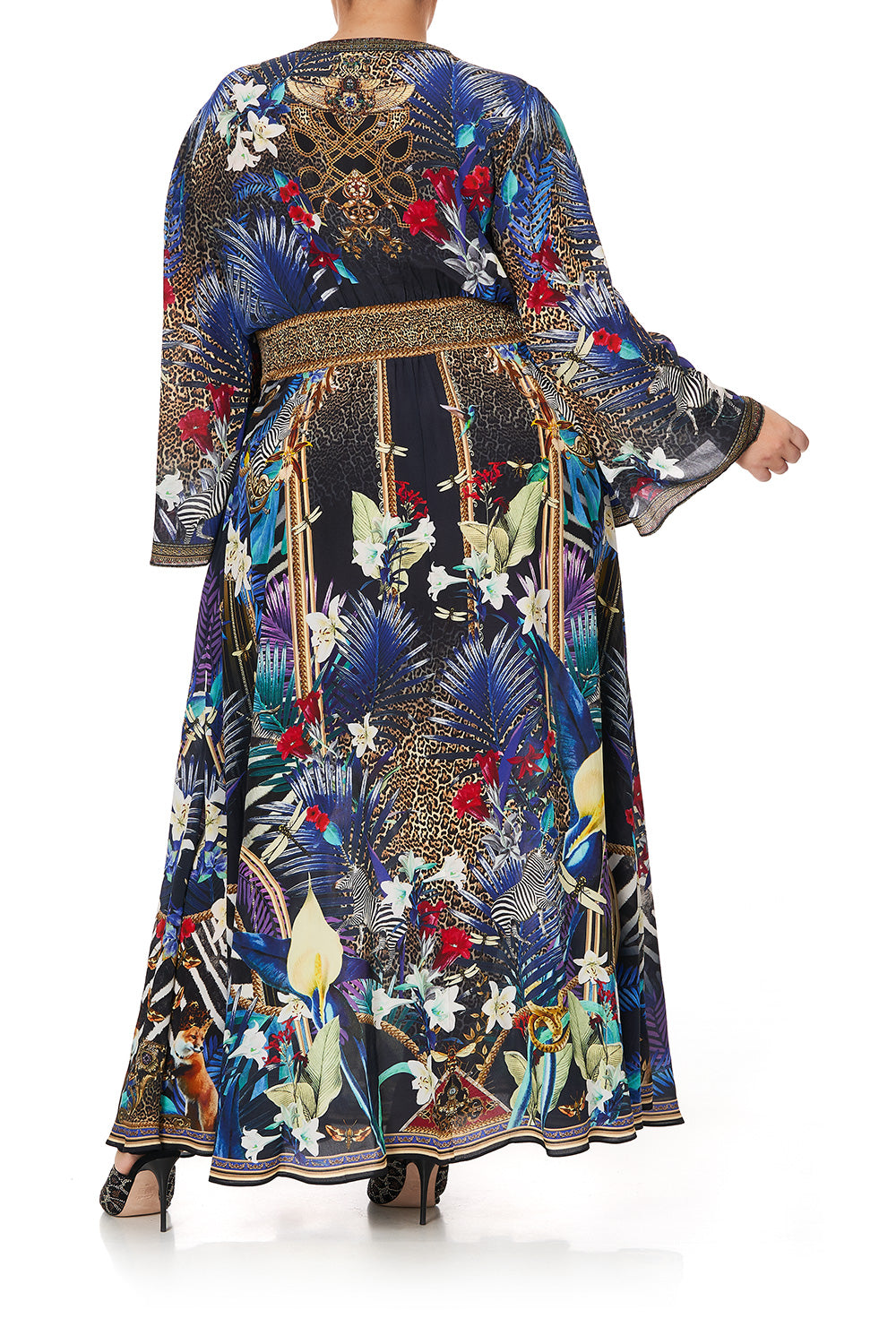 KIMONO SLEEVE DRESS WITH SHIRRING DETAIL RAINBOW ROOM