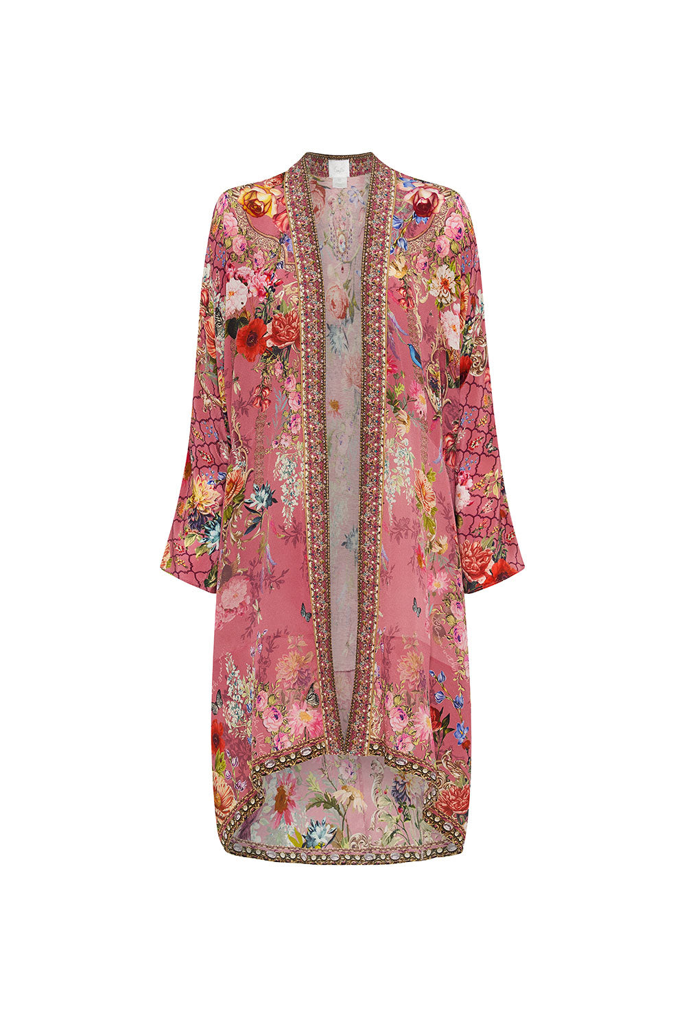 HIGH LOW HEM CASUAL JACKET PATCHWORK HEART