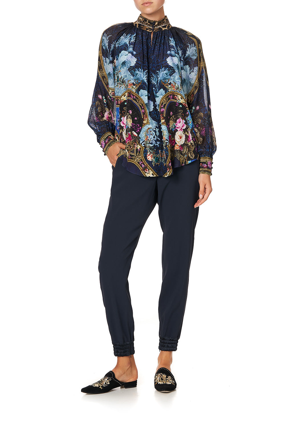 RAGLAN BUTTON UP SHIRT FIELDS OF TREASURE