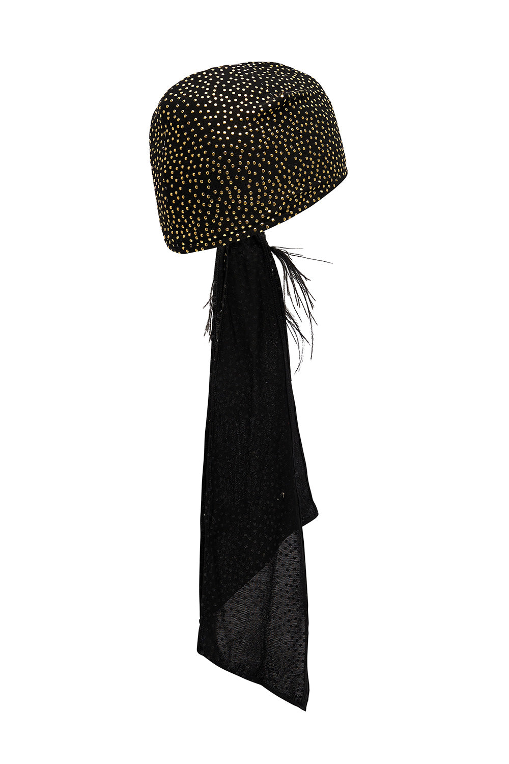 SIDE HEAD SCARF SOLID BLACK