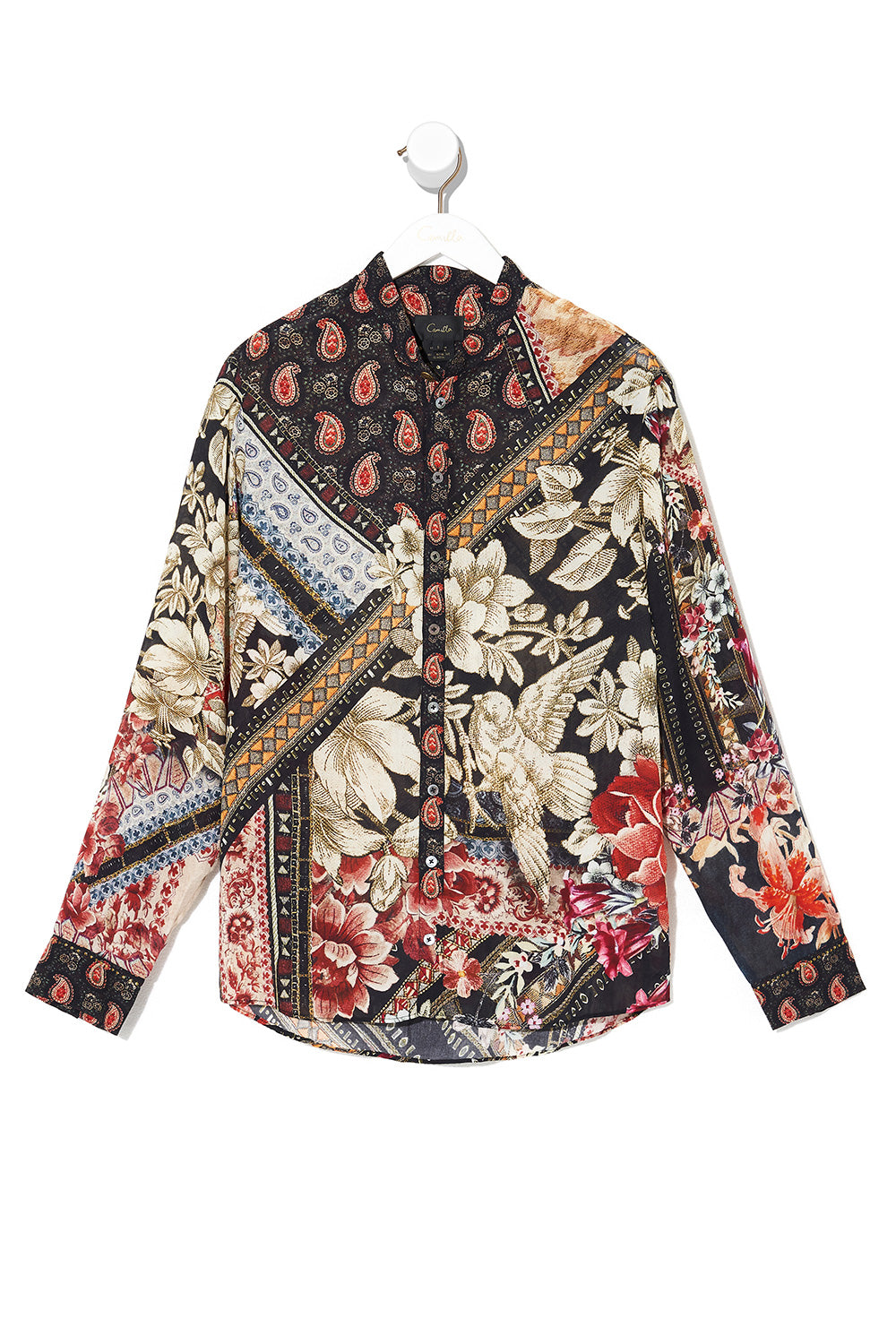 LONG SLEEVE MANDARIN COLLAR SHIRT MEADOW HE WROTE