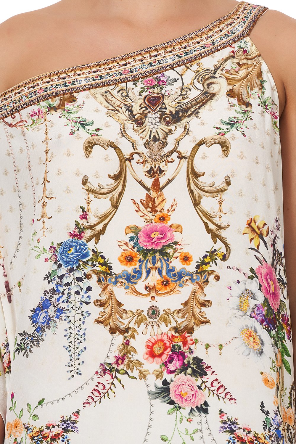 ONE SHOULDER KAFTAN WITH NECKBAND BY THE MEADOW