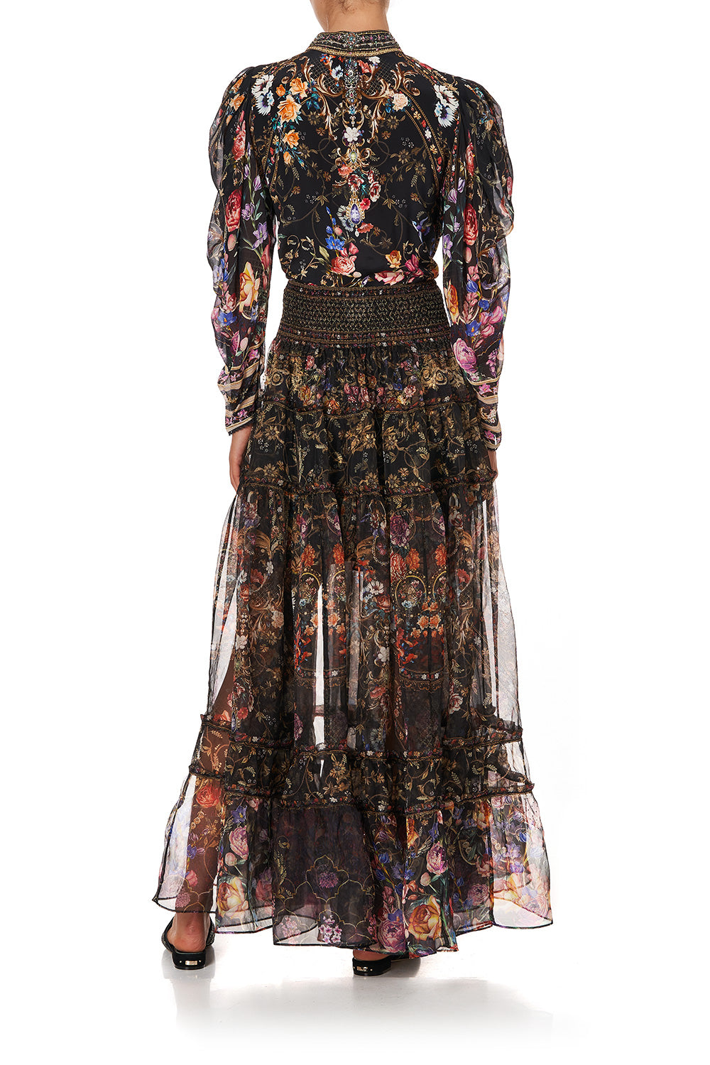 PINTUCK BLOUSE WITH DRAPED SLEEVE BLUSHING MANOR