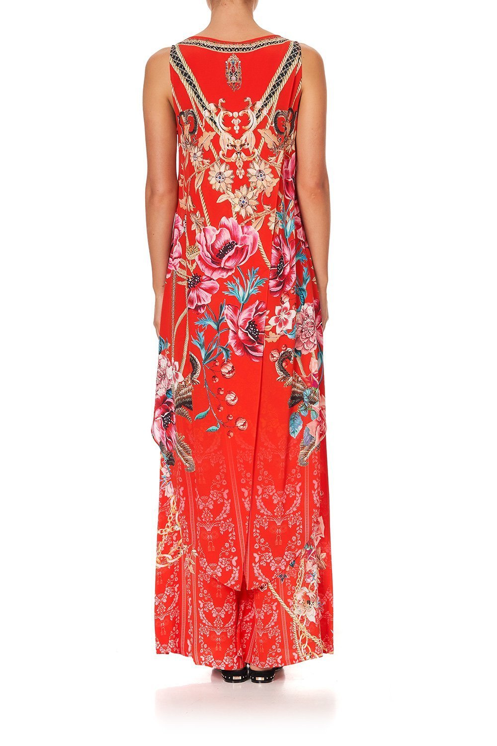 HIGH LOW CROSS OVERLAY TOP AND THE QUEEN WORE RED