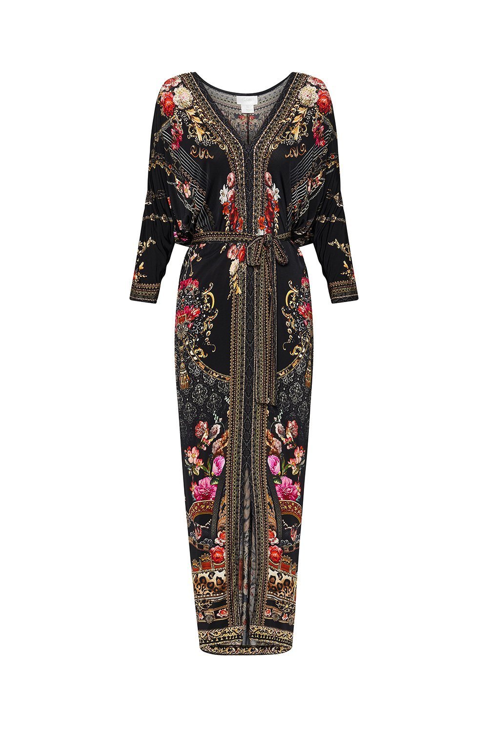 FITTED V NECK DRESS WITH TIE GOTHIC GODDESS